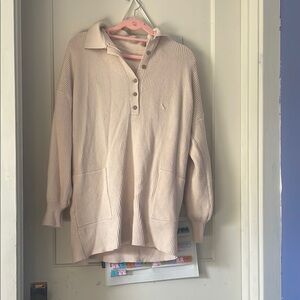 Cream Cowl Sweater Dress